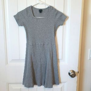 Gray ribbed dress